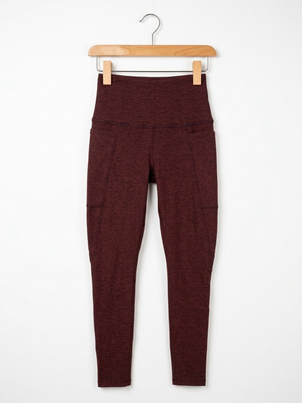 Beyond Yoga High-Waist Leggings in Burgundy Heather